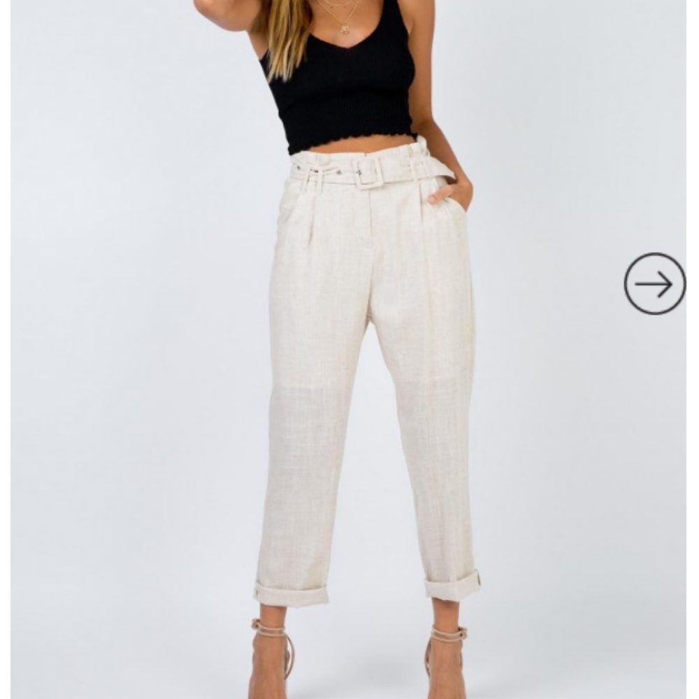 Princess Polly Beige Paper Bag Pants - Tags On!